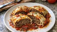 Polpettone di manzo con lasagne: un'idea al forno ricca e facile da servire