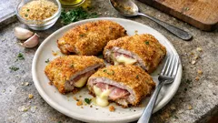 Fettine farcite al forno con prosciutto e scamorza: croccanti fuori, filanti dentro