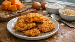 Cotolette di zucca in friggitrice ad aria: croccanti fuori, morbide dentro