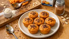 Mini tortine alla batata e whey: morbide, senza burro e perfette per una colazione proteica