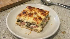 Lasagne funghi e prosciutto: cremose e filanti, con un ripieno che non rilascia acqua
