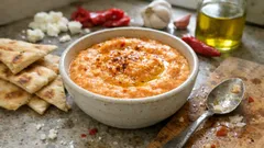 Tirokafteri fatta in casa: crema greca piccante di feta e peperoni in pochi minuti