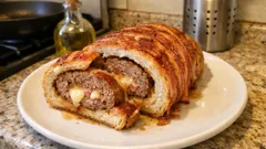 Polpettone in crosta di pane e pancetta: al forno, morbido dentro e dorato fuori